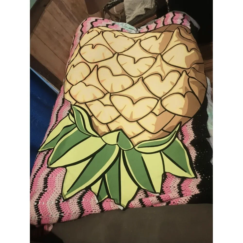 Silver One Pineapple Shaped Large Beach Towel‎ Blanket